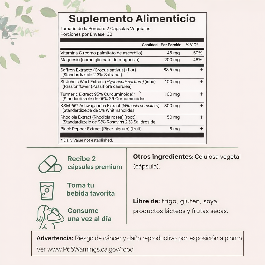 SAFFRON+ 💜 Equilibrio Emocional Natural Para Tu Día a Día😌