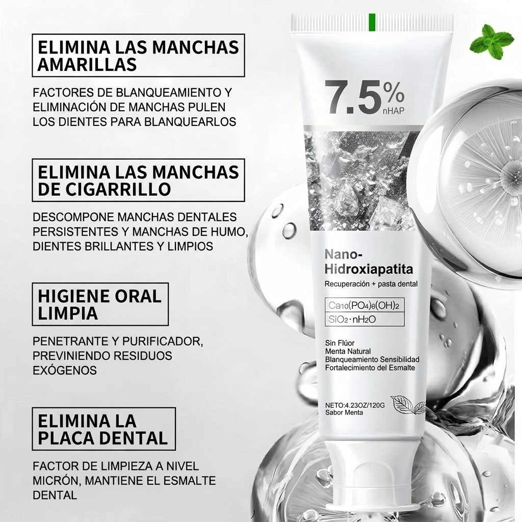 🦷Pasta Dental - Nano Hidroxiapatita 7.5 🪥¡PAGA 1 LLEVA 2!