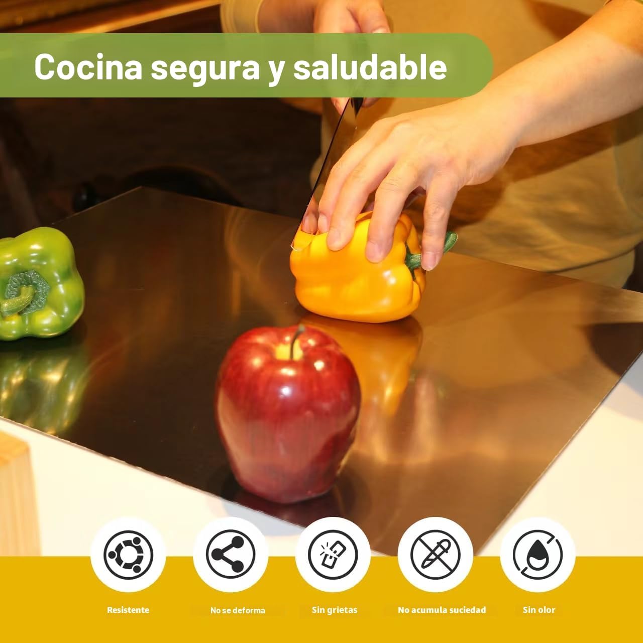 🔥 TABLA EN ACERO INOXIDABLE 30×40 CM CON BORDE