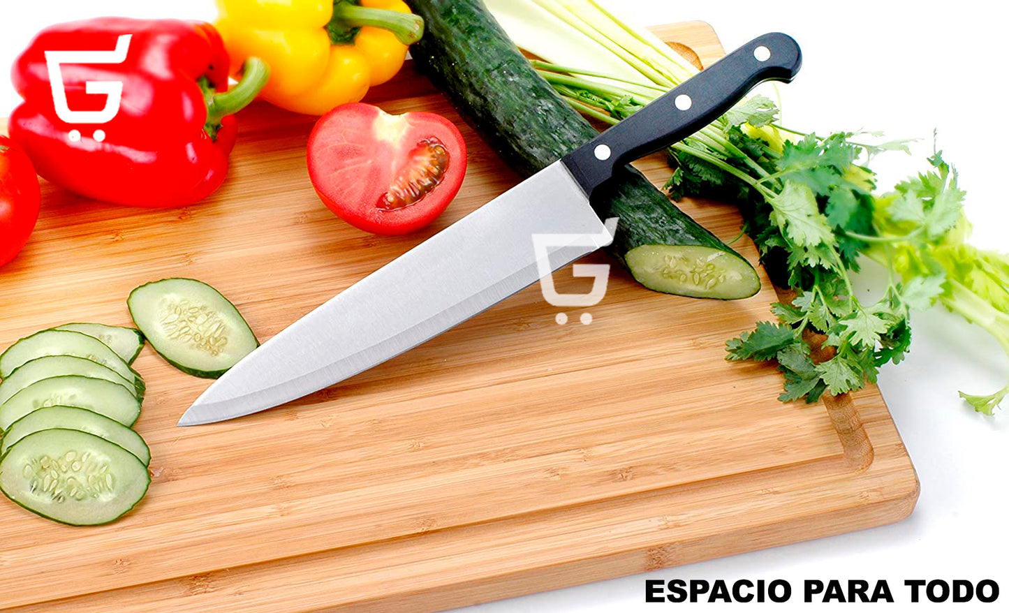 Tabla De Madera Para Picar Alimentos Libre De Bpa 100% Bambú