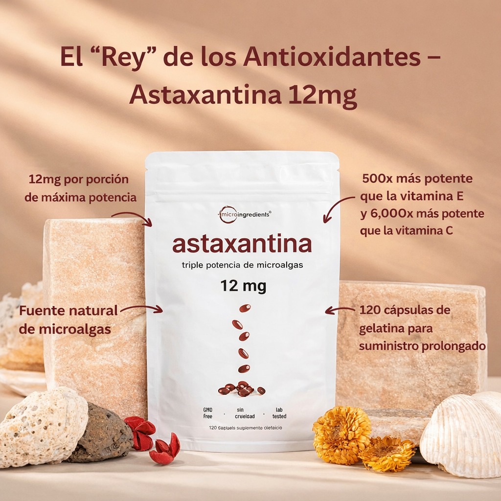 ASTAXANTINA - EL REY DE LOS ANTIOXIDANTES🔴 6,000 veces más potente que la Vitamina C 🍊