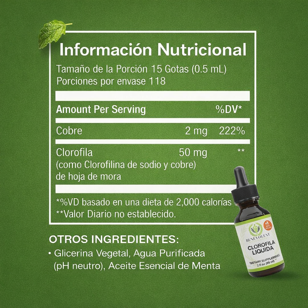Benevolent Clorofila🌿 Limpieza interna diaria y frescura que se siente desde adentro