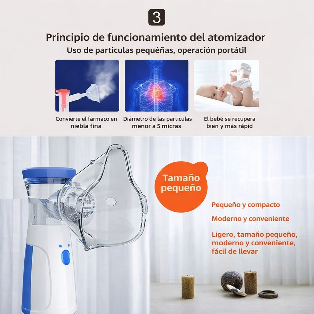 🌬️ Nebulización Moderna, Silenciosa y Portátil — Respira Fácil Donde Estés