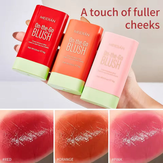 BLUSH STICK💗 Rubor 3 en 1: Color Natural en Segundos para Rostro, Labios y Contorno 💄70% DST SEGUNDA REFERENCIA👇
