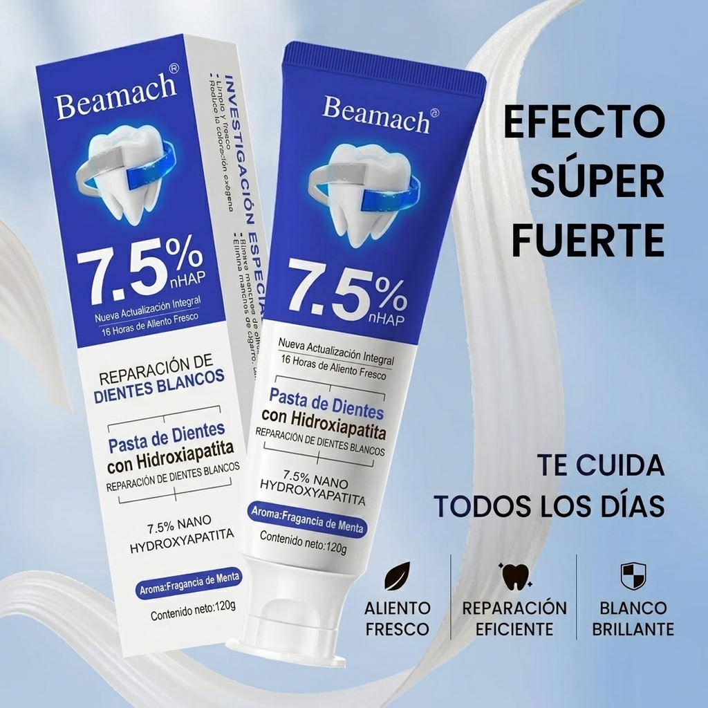 Beamach 🦷Pasta Dental HIDROXIAPATITA 7.5% 🪥¡PAGA 1 LLEVA 2!