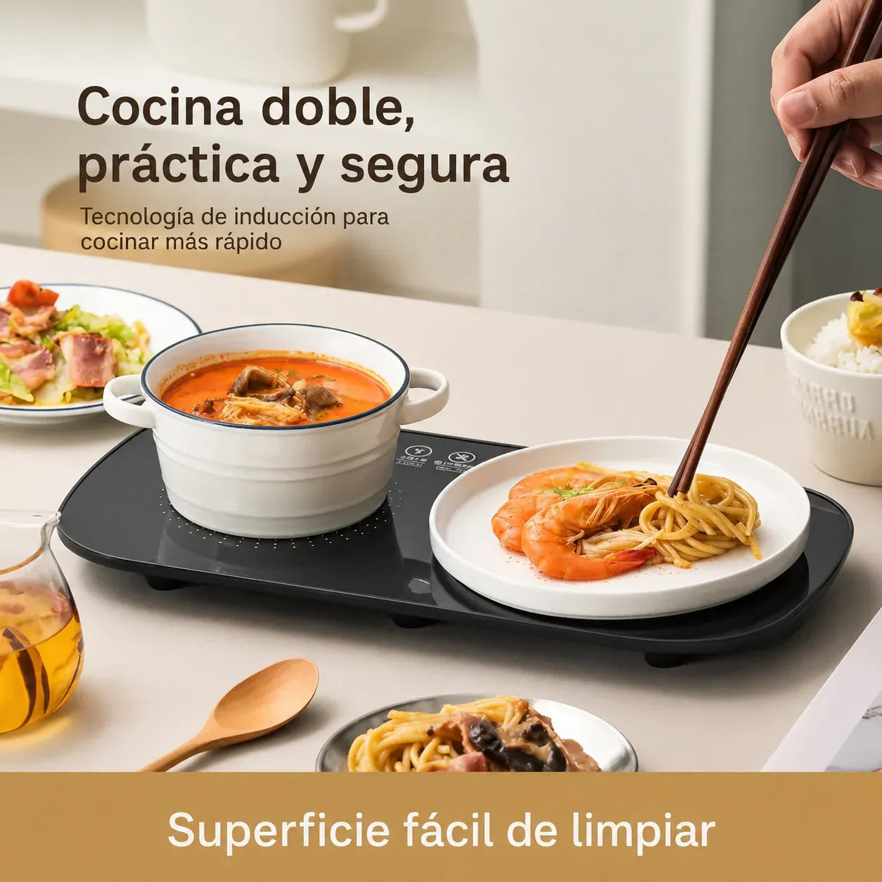 🍳 ESTUFA ELÉCTRICA DE INDUCCIÓN PORTÁTIL 2000W